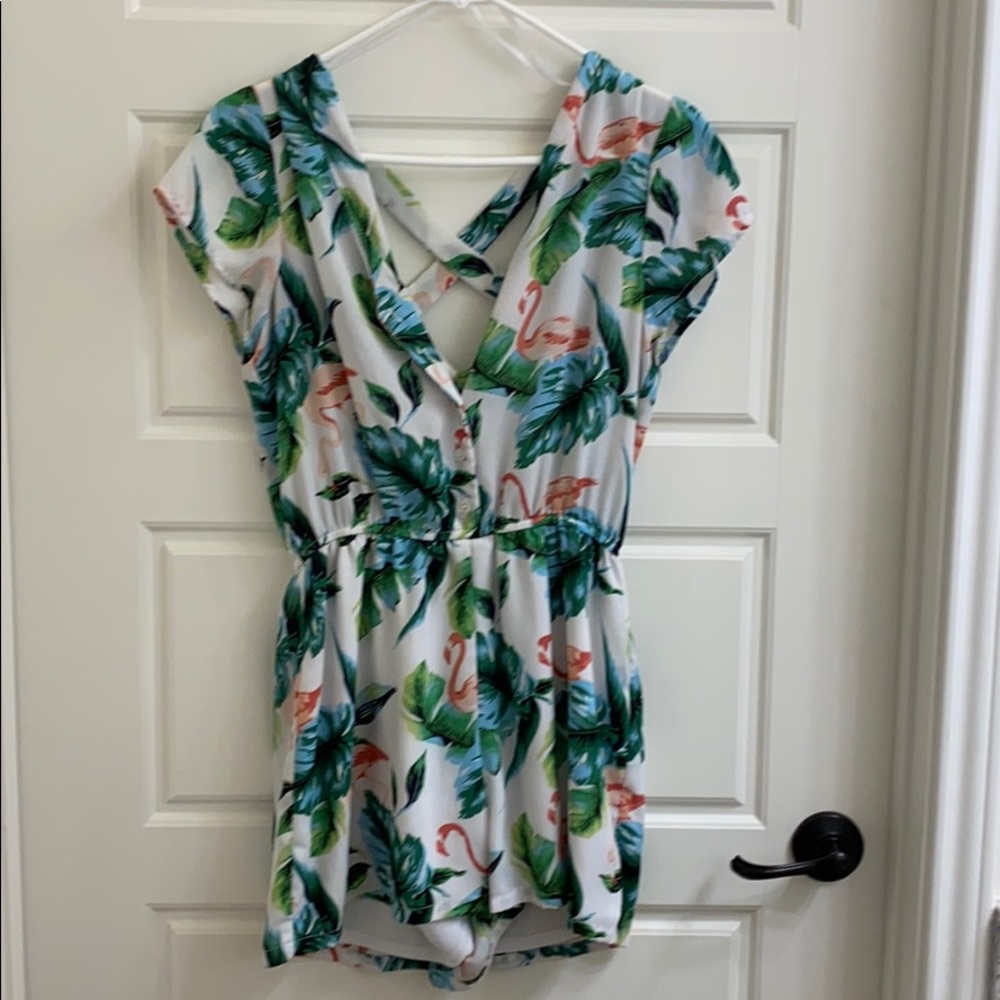 Flamingo beach romper